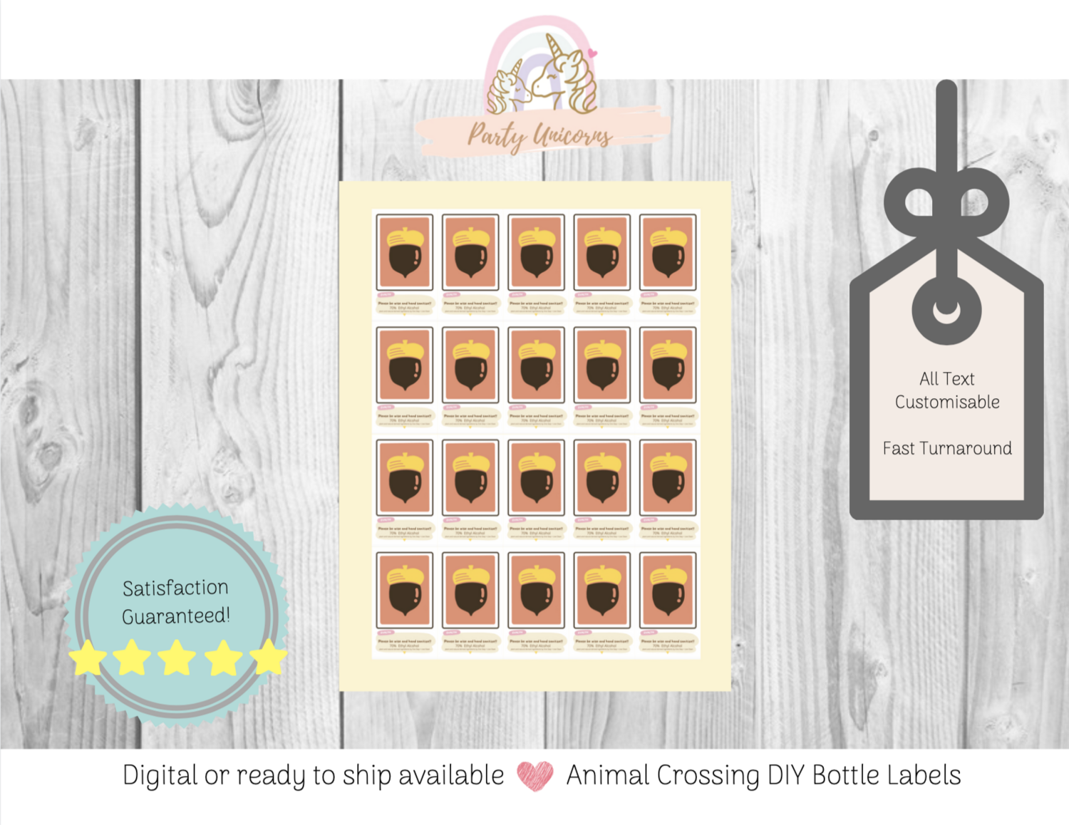 Animal Crossing DIY Hand Sanitizer Bottle with Custom Message