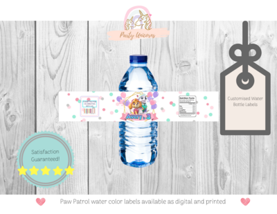 Print at home Skye + Everest Water Bottle Labels