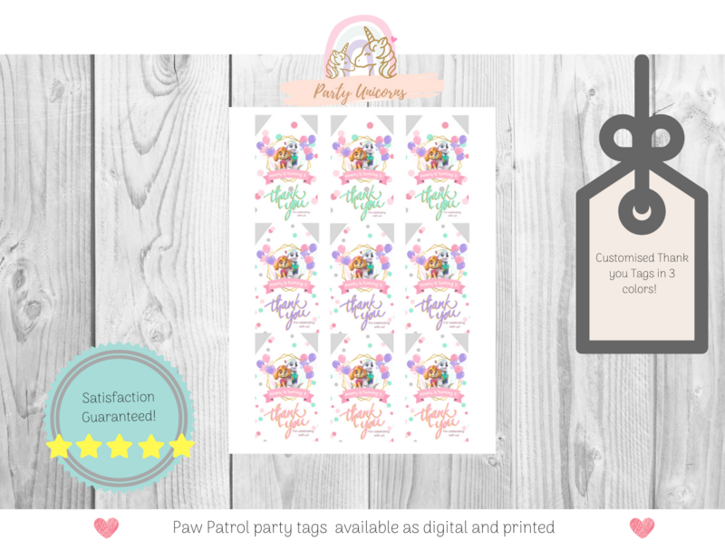 Print at home Skye + Everest Thank you Tags (Customized)