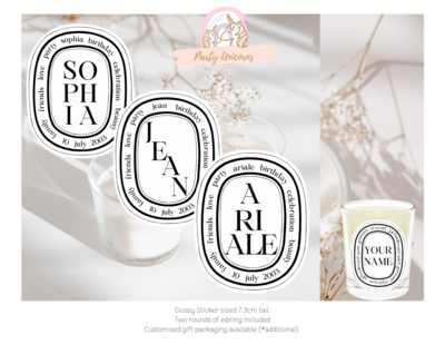 Diptyque Inspired Candle Label