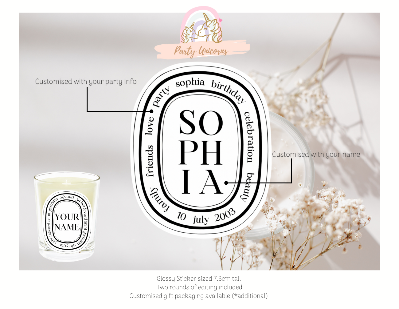 Diptyque Inspired Candle Label
