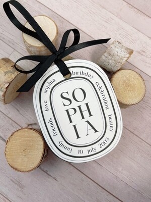 Diptyque Inspired Personalised Ornament / Tag