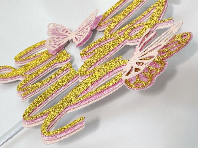 It's a Girl Butterflies Cake Topper