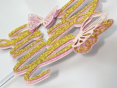 It's a Girl Butterflies Cake Topper