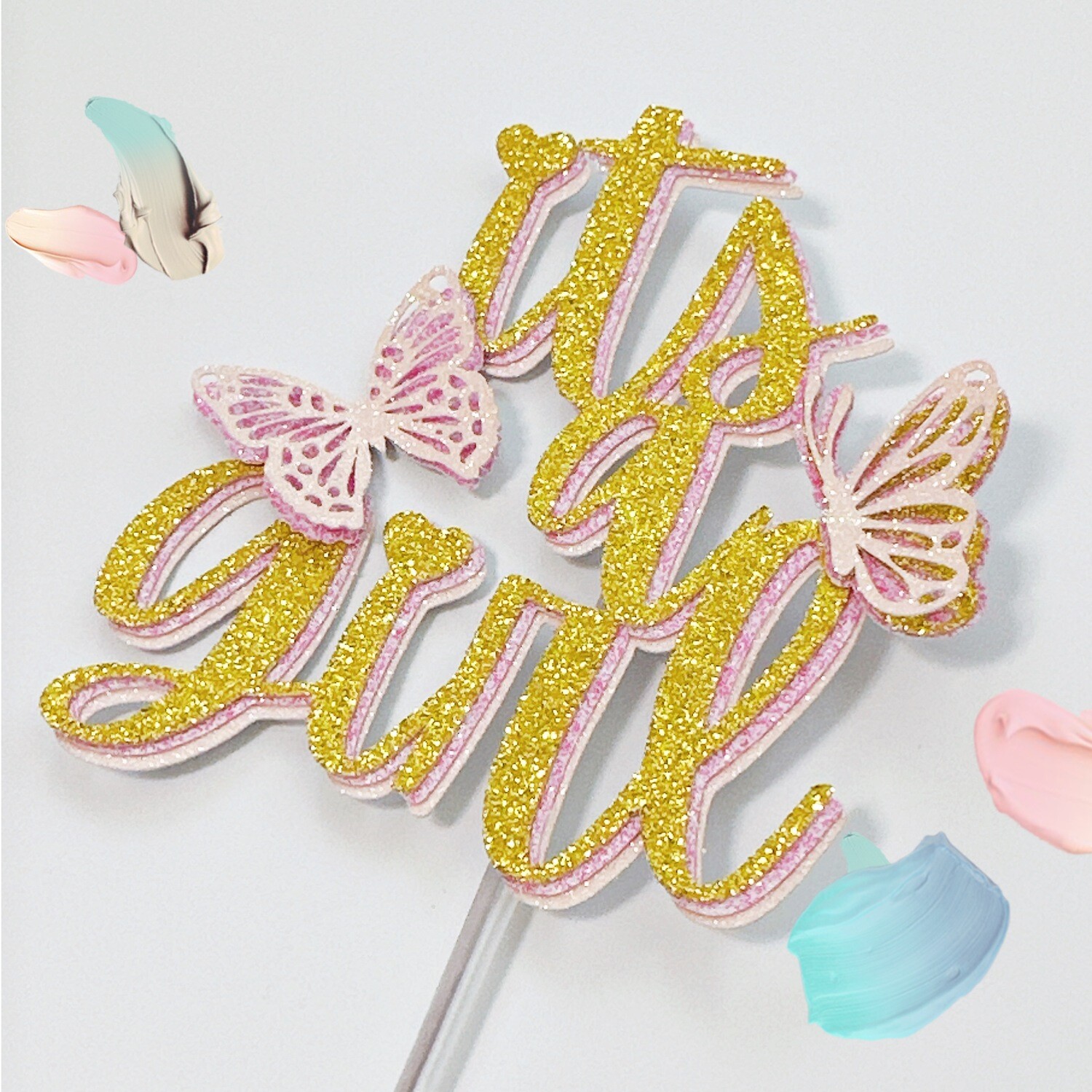 It&#39;s a Girl Butterflies Cake Topper