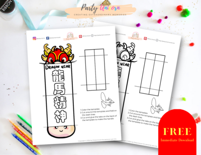 🐉 Year of the Dragon Printable Hand Puppet Activity 🎨