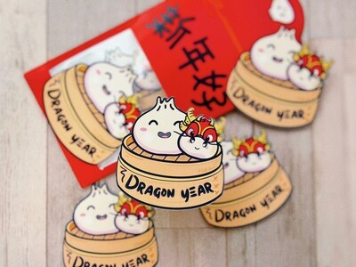 🎉 Mommy &amp; Baby Bao Year of the Dragon Sticker Pack 🐲🥟