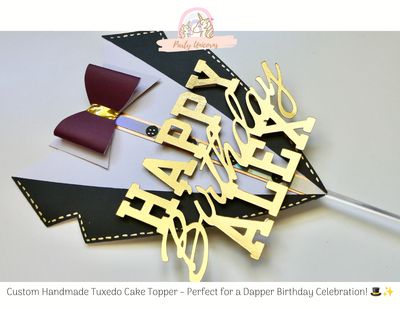 Custom Handmade Tuxedo Cake Topper – Perfect for a Dapper Birthday Celebration! 🎩✨ Custom Handmade Tuxedo Cake Topper – Perfect for a Dapper Birthday Celebration! 🎩✨