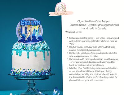 Olympian Hero Cake Topper – Bring Mythic Energy to the Celebration! ⚡🌊