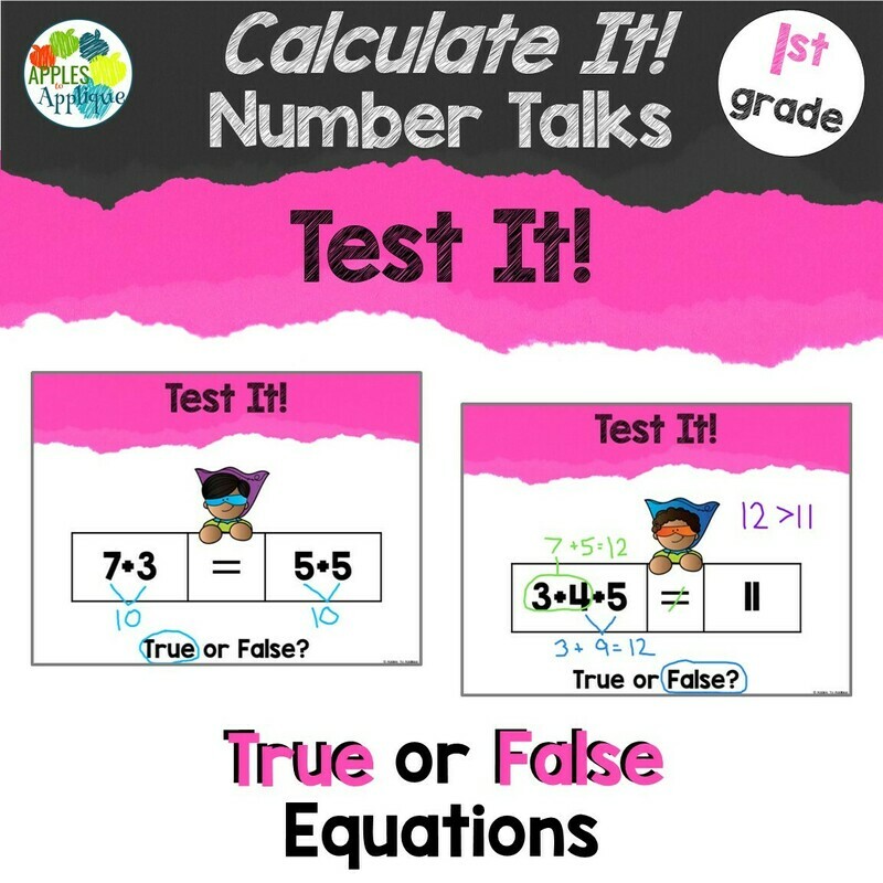 Test It! A Calculate It! Number Talk for 1st Grade