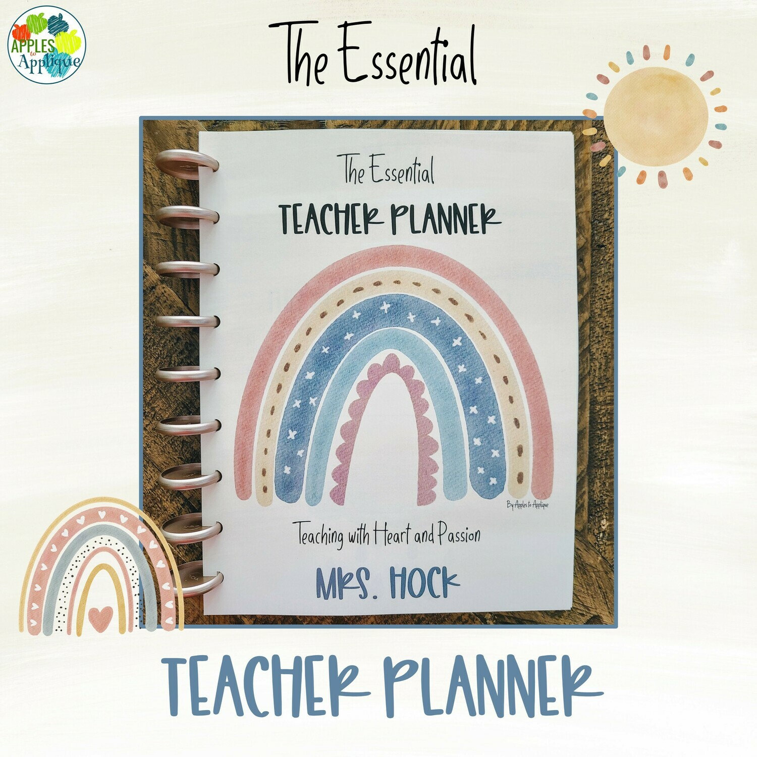 The Essential Teacher Planner - Boho Rainbow