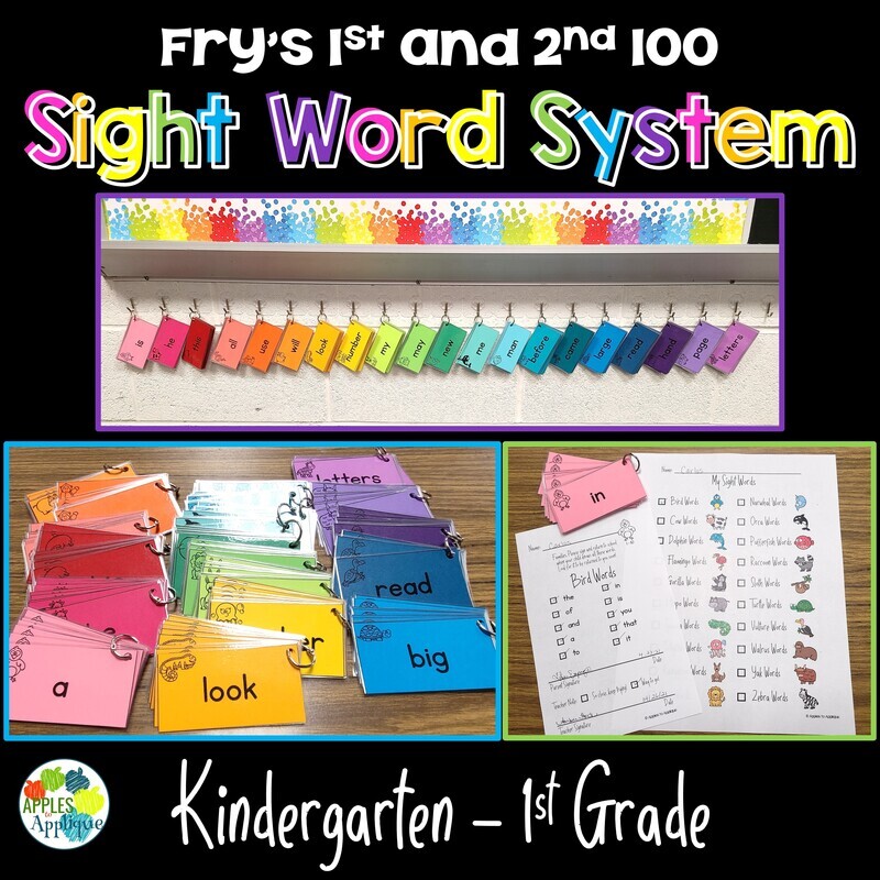 Fry Sight Word Flash Cards and Tracking System w/ Optional Heart Word Adaptation