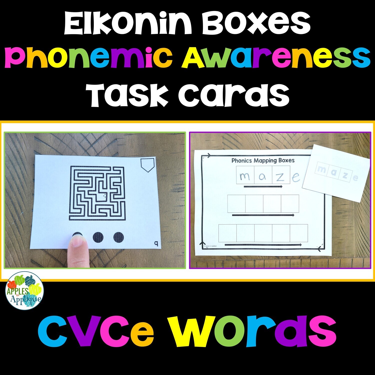 CVCe Elkonin Boxes Phonemic Awareness Task Cards
