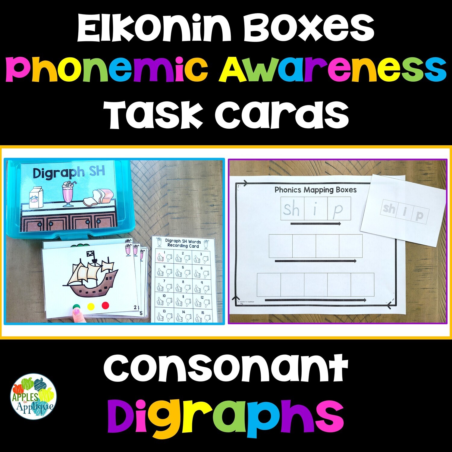 Consonant Digraphs Elkonin Boxes Phonemic Awareness Task Cards