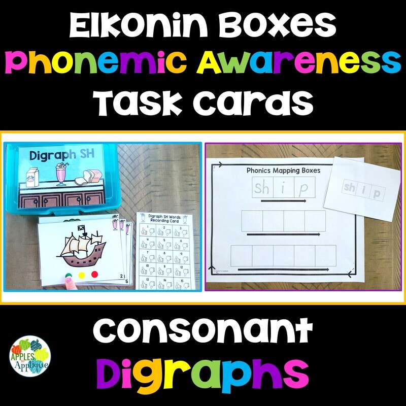 Consonant Digraphs Elkonin Boxes Phonemic Awareness Task Cards