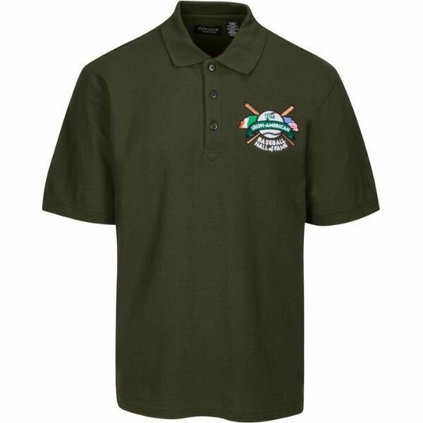 Irish American Baseball Hall of Fame 60/40 Cotton Blend Dark Green Polo by Ultra Club Irish American Baseball Hall of Fame 60/40 Cotton Blend Dark Green Polo by Ultra Club