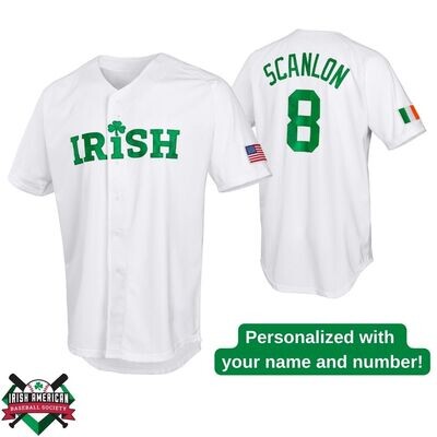 Irish Baseball White Jersey with Personalization