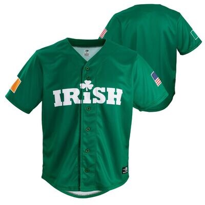 Irish Full Button Down Green Baseball Jersey