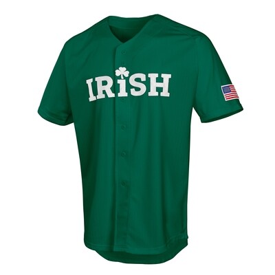 Green Irish Baseball Jersey without personalization