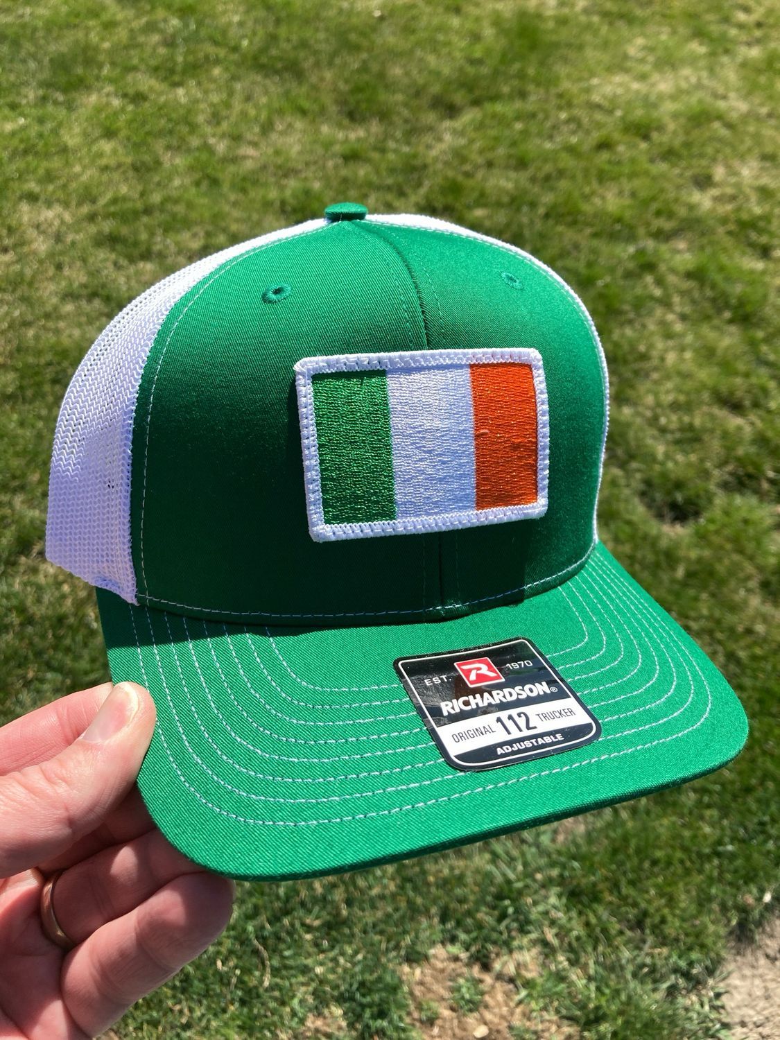 Ireland Flag Adjustable Trucker Cap, Color: Green/White