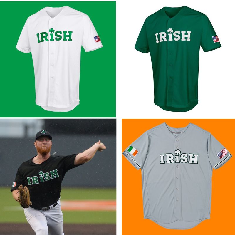 Irish Baseball Pro-Style Personalized Jersey (MEMBERS)