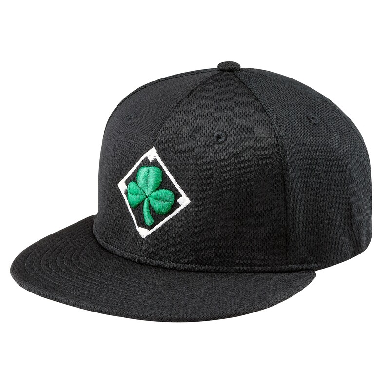 Irish Baseball Flat Bill Black Cap with Green Shamrock and Ireland Flag