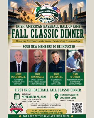 Irish Baseball Fall Classic Dinner (Nov 21, 2026)
