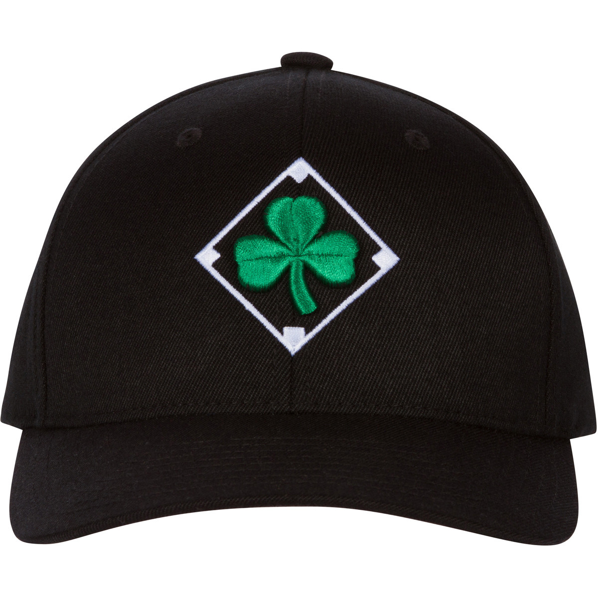 Black Classic Fit Cap with Green Shamrock