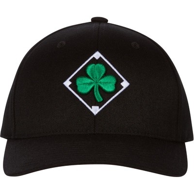 Black Classic Fit Cap with Green Shamrock