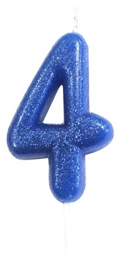 By AH -Candles -GLITTER BLUE '4' -Κεράκι Μπλε Γκλίτερ αριθμός '4' By AH -Candles -GLITTER BLUE '4' -Κεράκι Μπλε Γκλίτερ αριθμός '4'