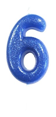 By AH -Candles -GLITTER BLUE '6' -Κεράκι Μπλε Γκλίτερ αριθμός '6' By AH -Candles -GLITTER BLUE '6' -Κεράκι Μπλε Γκλίτερ αριθμός '6'