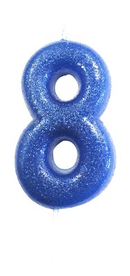 By AH -Candles -GLITTER BLUE '8' -Κεράκι Μπλε Γκλίτερ αριθμός '8' By AH -Candles -GLITTER BLUE '8' -Κεράκι Μπλε Γκλίτερ αριθμός '8'