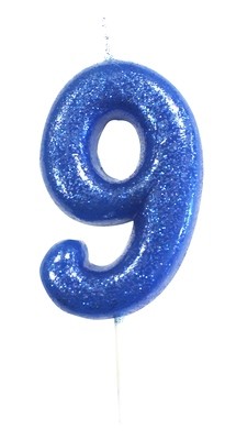 By AH -Candles -GLITTER BLUE '9' -Κεράκι Μπλε Γκλίτερ αριθμός '9' By AH -Candles -GLITTER BLUE '9' -Κεράκι Μπλε Γκλίτερ αριθμός '9'