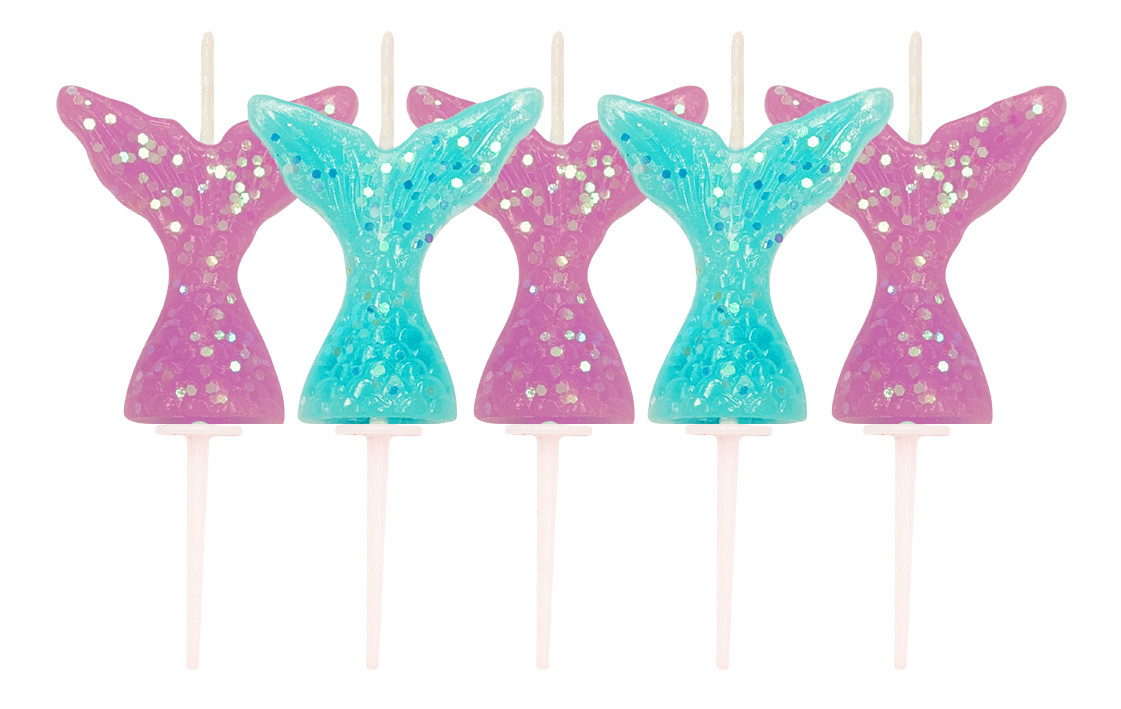 By AH -Shaped Candles -MERMAID TAILS set of 5 -Κεράκια &#39;Γοργόνα&#39; 5 τεμ