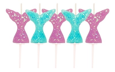 By AH -Shaped Candles -MERMAID TAILS set of 5 -Κεράκια &#39;Γοργόνα&#39; 5 τεμ
