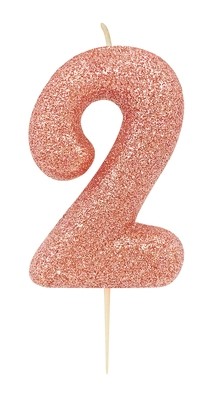 By AH -Candles -GLITTER ROSE GOLD '2' -Κεράκι Ροζ Χρυσό Γκλίτερ αριθμός '2' By AH -Candles -GLITTER ROSE GOLD '2' -Κεράκι Ροζ Χρυσό Γκλίτερ αριθμός '2'