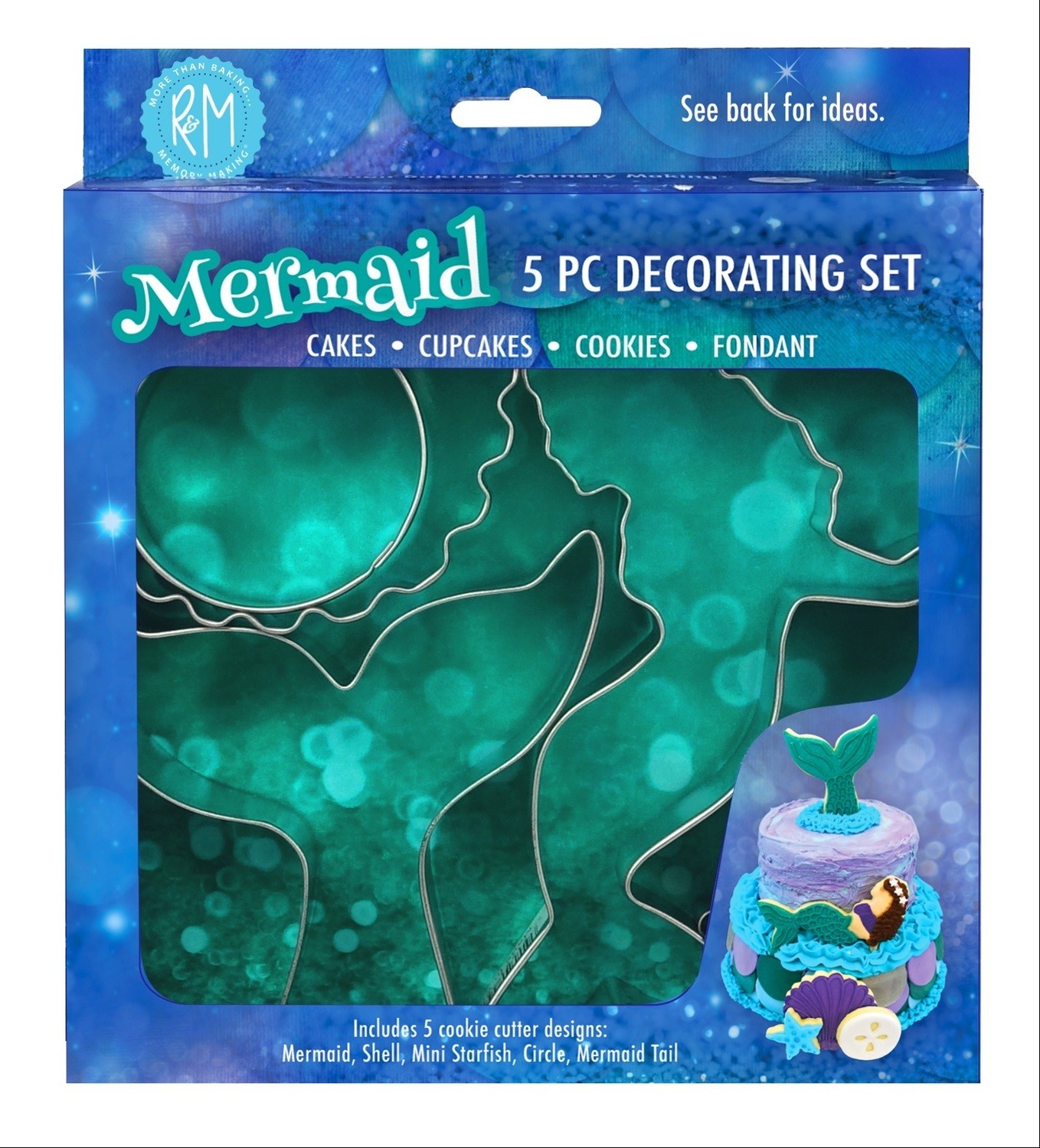 SALE!!! By AH Set of 5 Cutters -MERMAID CAKE DECORATING KIT - Σετ 5 τεμ κουπ πατ Γοργόνα