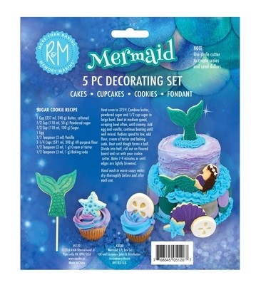 SALE!!! By AH Set of 5 Cutters -MERMAID CAKE DECORATING KIT - Σετ 5 τεμ κουπ πατ Γοργόνα