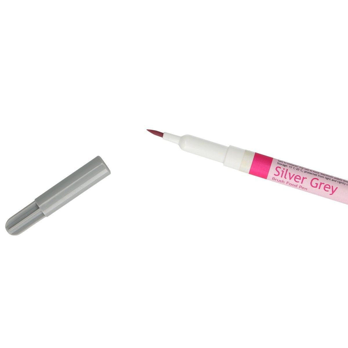 FunCakes Edible Brush Food Pen -SILVER/GREY -Βρώσιμος Μαρκαδόρος με Μύτη Πινέλου -Ασημί Γκρι