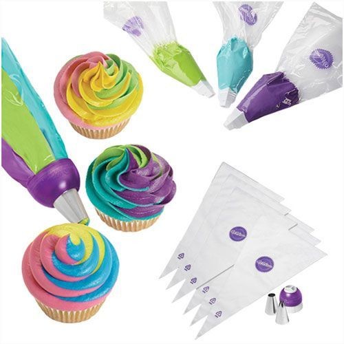 WILTON ColorSwirl Tri-Color Coupler Decorating Set of 9 - Σετ Διακόσμησης 9τεμ - Τριπλός προσαρμογέας για κορνέ.