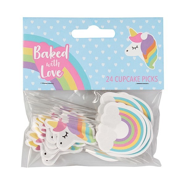 Baked With Love Cupcake Toppers -UNICORNS -Τόπερ Μονόκερος-24τεμ