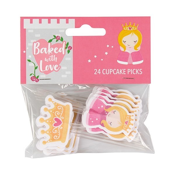 SALE!!! Baked With Love Cupcake Toppers -PRINCESS -Τόπερ Πριγκίπισσα  -24τεμ