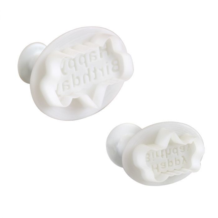 PME Plunger Cutters -Set of 2 - 'Happy Birthday' -Σετ 2τεμ κουπ πατ με Εκβολέα Χαρούμενα Γενέθλια