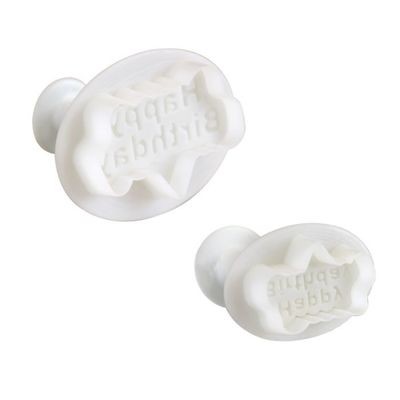 PME Plunger Cutters -Set of 2 - &#39;Happy Birthday&#39; -Σετ 2τεμ κουπ πατ με Εκβολέα Χαρούμενα Γενέθλια