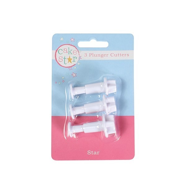 Cake Star Plunger Cutters -STARS -SMALL - Σετ 3 τεμ κουπ πατ  Αστέρια Μικρά με εκβολέα