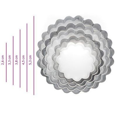 SALE!!! Cookie Cutter -Geometric Set 0f 5 -FLUTED RINGS - Σετ 5τεμ κουπ πατ κυματοειδείς κύκλοι