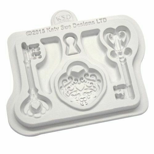 Katy Sue Silicone Mould -DECORATIVE KEYS &amp; LOCKET -Καλούπι Σιλικόνης Κλειδιά και Λουκέτο