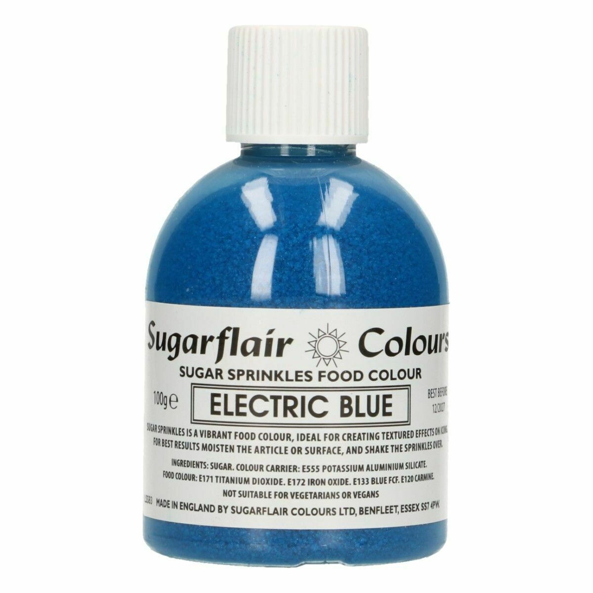 Sugarflair -Sparkling Sugar Sprinkles -ELECTRIC BLUE 100g - Χρωματιστή Ζάχαρη - Μπλε Ηλεκτρίκ