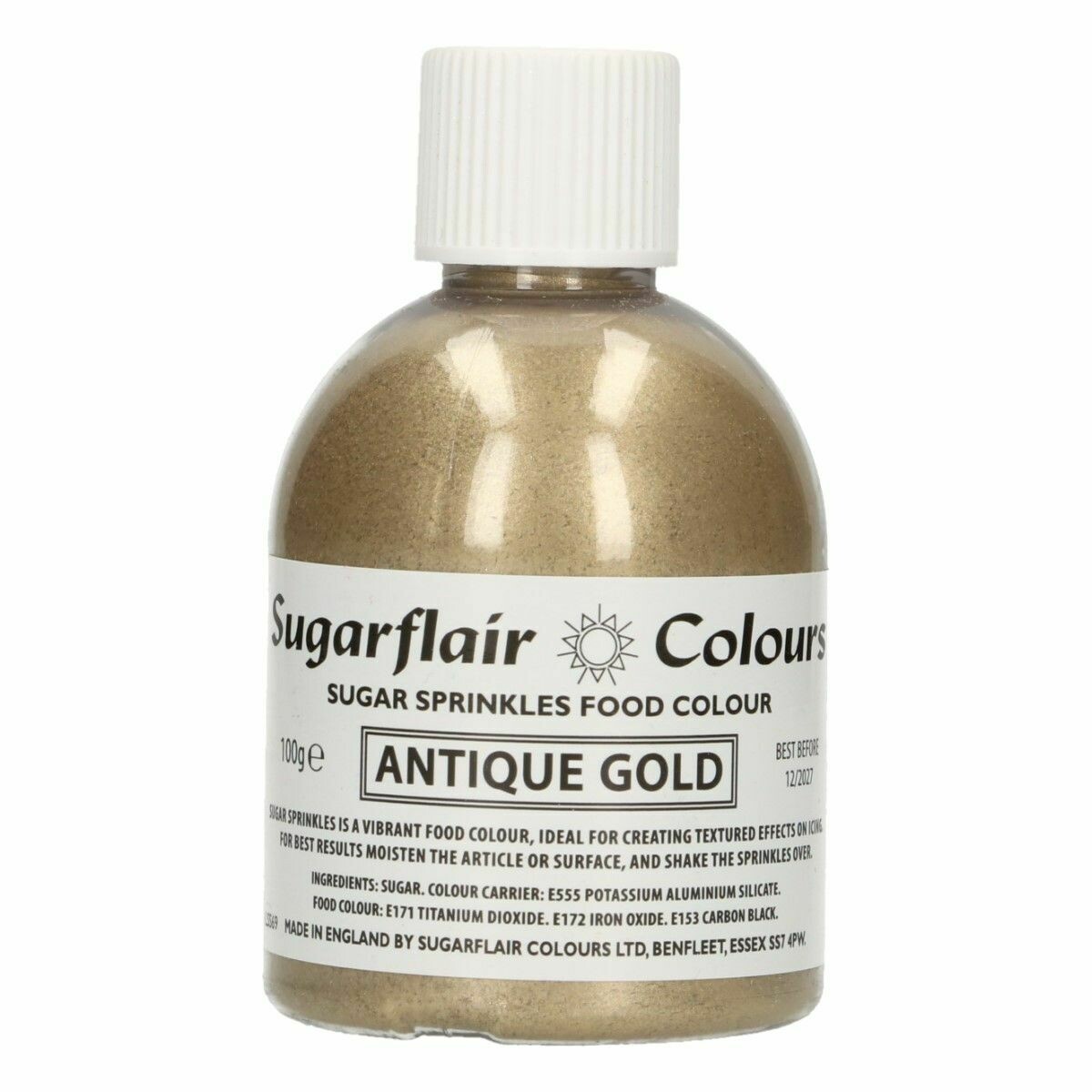Sugarflair -Sparkling Sugar Sprinkles -ANTIQUE GOLD 100g - Χρωματιστή Ζάχαρη - Χρυσό Αντικέ