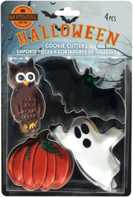 By AH -Set of 4 Cookie Cutters -SPOOKY HALLOWEEN -Σετ 4 Κουπ πατ με θέμα το Χαλογουίν